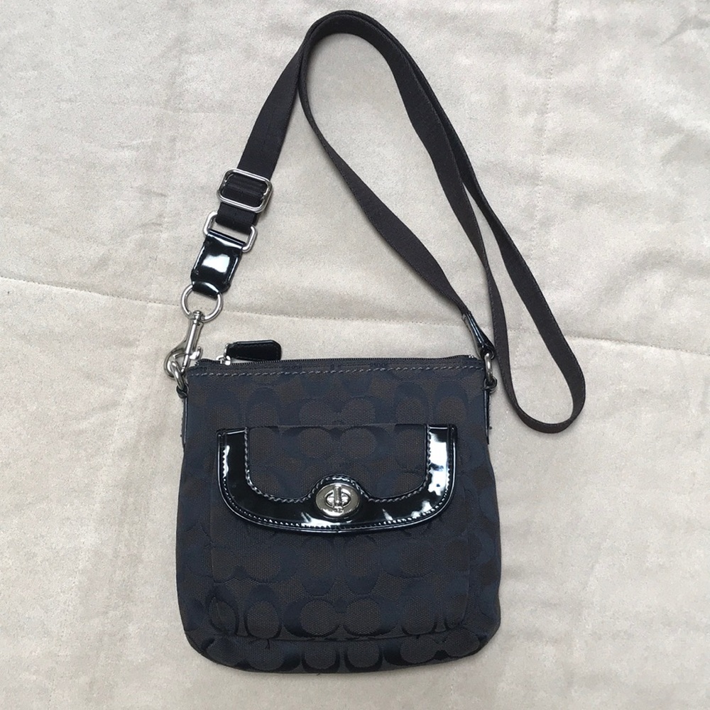 Coach logo canvas black/brown crossbody